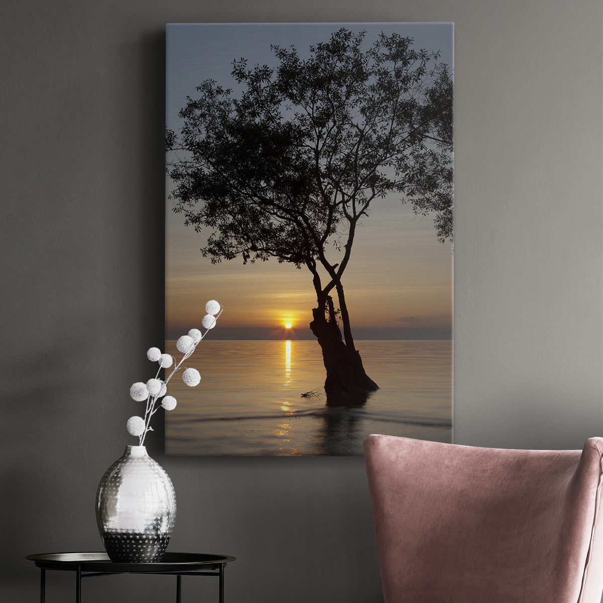 Sunset Silhouette Premium Gallery Wrapped Canvas - Ready to Hang