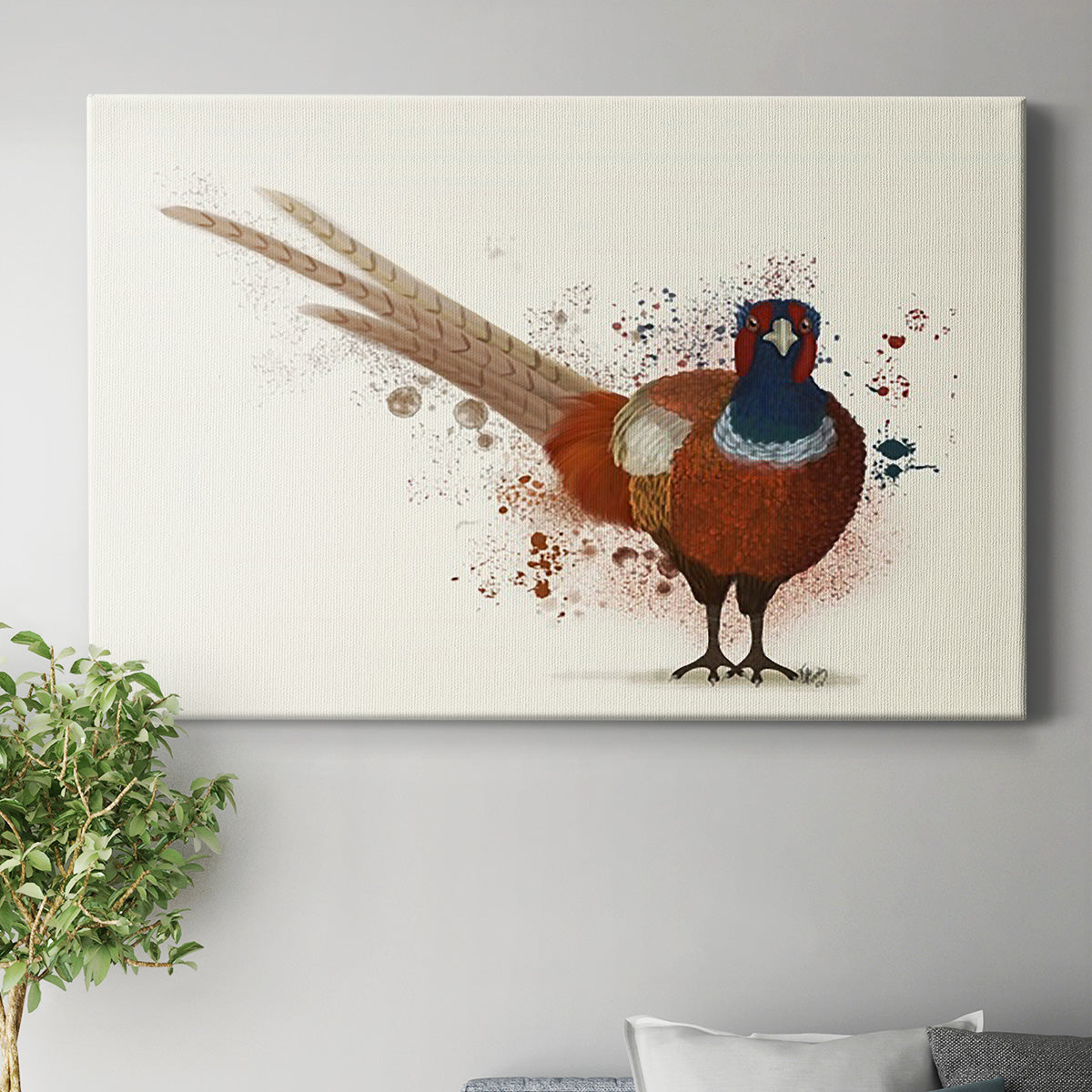 Pheasant Splash 7 Premium Gallery Wrapped Canvas - Ready to Hang