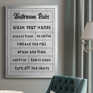 Simple Bathroom Rules Premium Framed Print - Ready to Hang