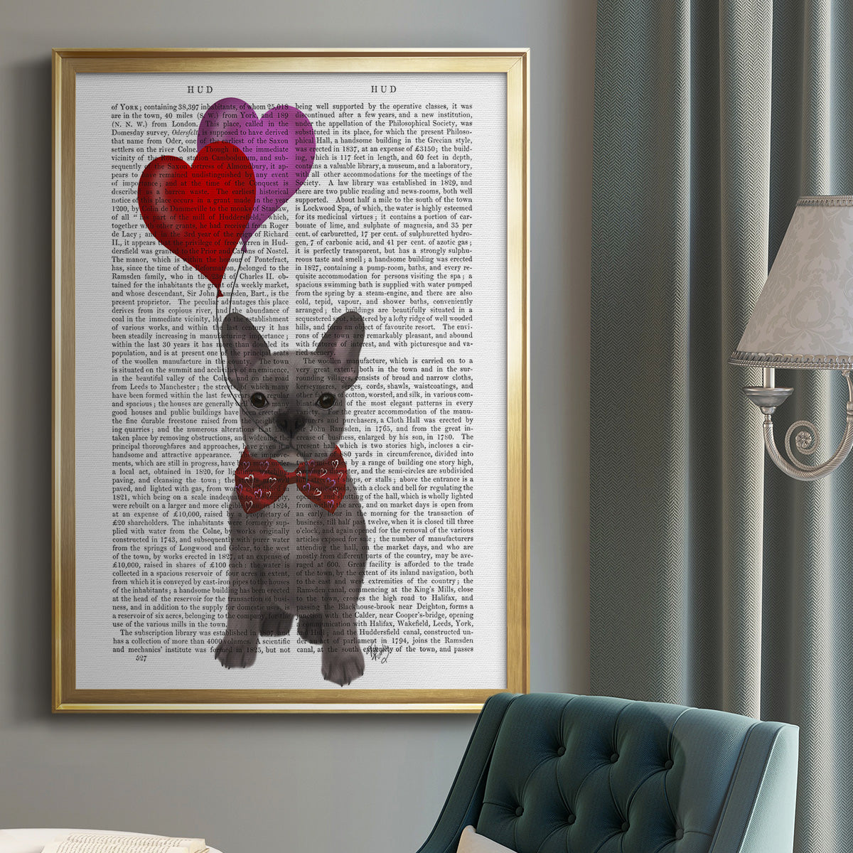 French Bulldog and Balloons Premium Framed Print - Ready to Hang