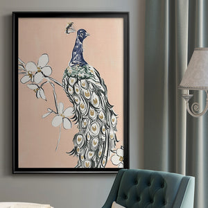 Peacock in Gold III Premium Framed Print - Ready to Hang