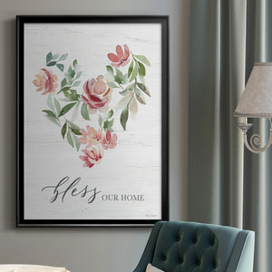 Paradise Floral Heart Premium Framed Print - Ready to Hang