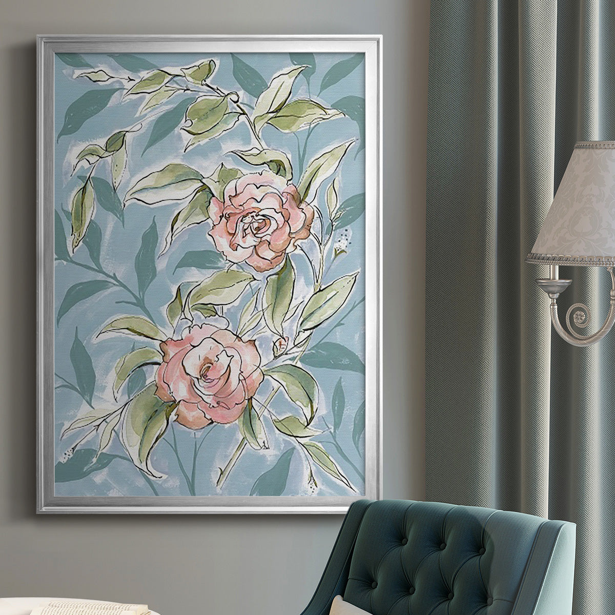 Faded Camellias II Premium Framed Print - Ready to Hang