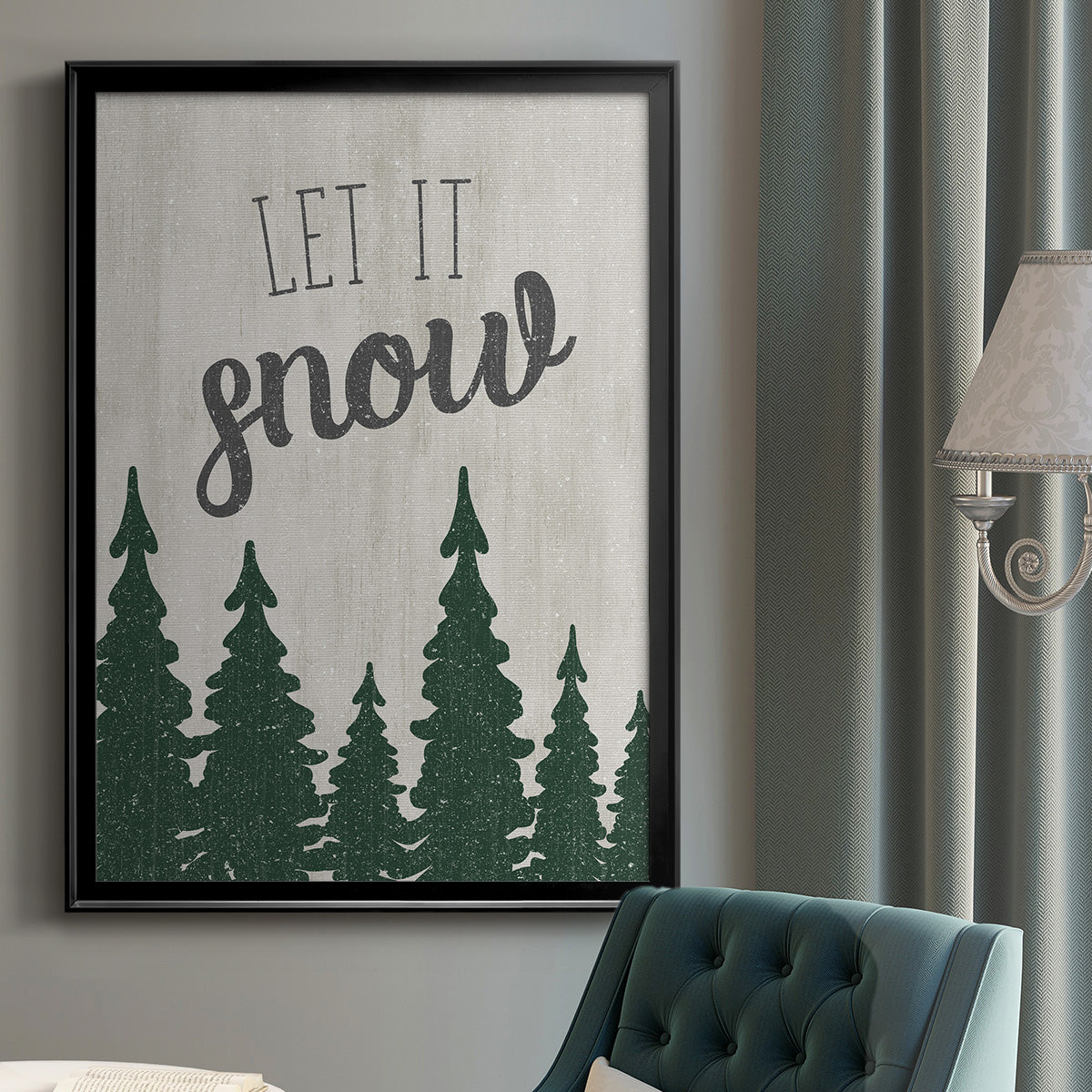 Let It Snow Forest Premium Framed Print - Ready to Hang