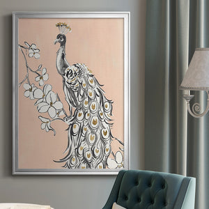 Peacock in Gold II Premium Framed Print - Ready to Hang