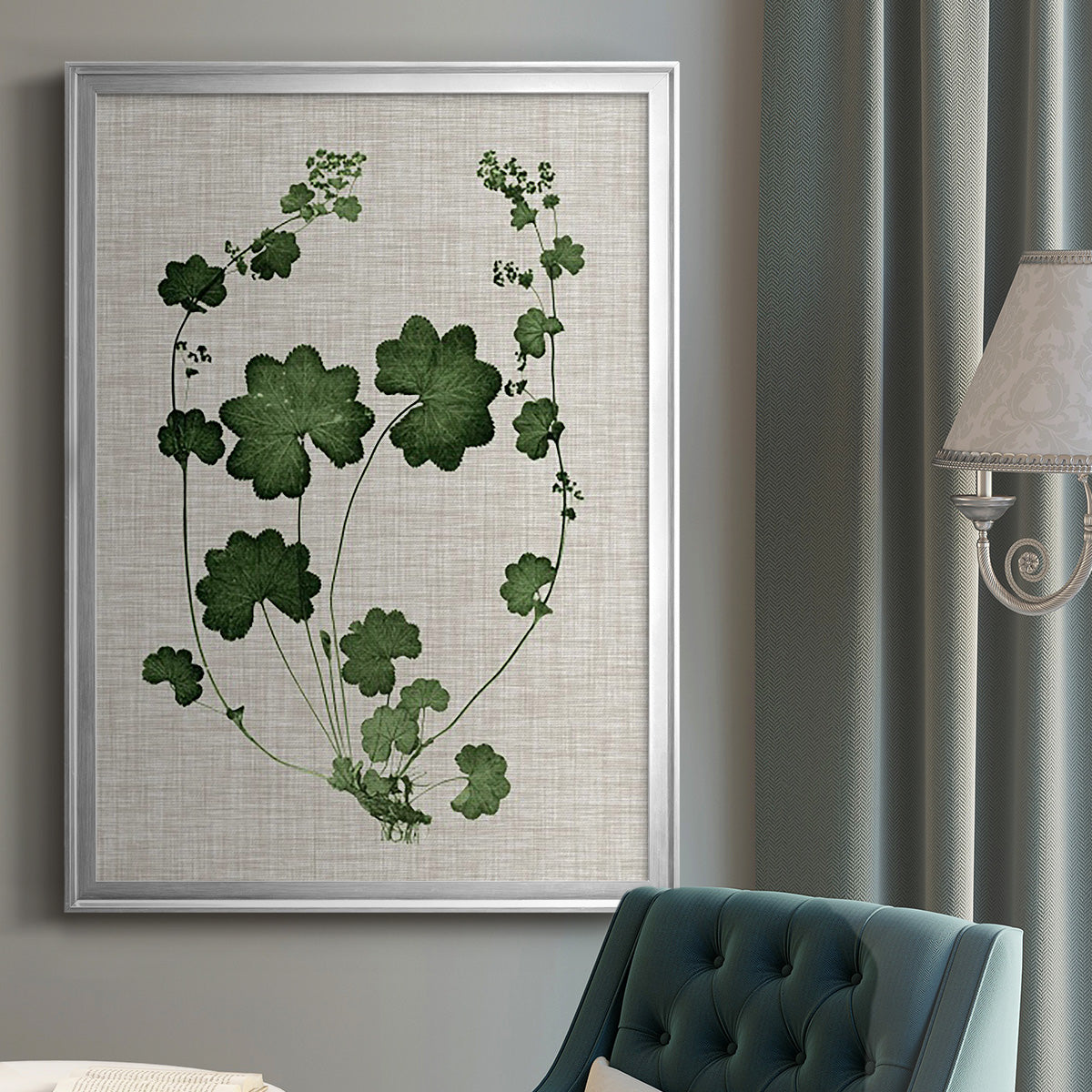 Forest Foliage on Linen II Premium Framed Print - Ready to Hang