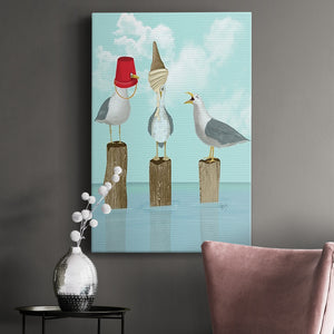 Silly Seagulls Premium Gallery Wrapped Canvas - Ready to Hang