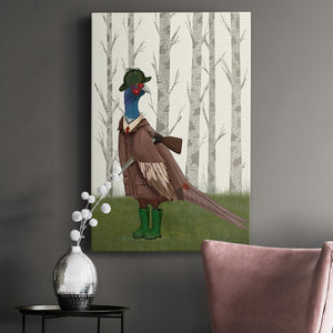 Pheasant Shooting Party 5 Premium Gallery Wrapped Canvas - Ready to Hang