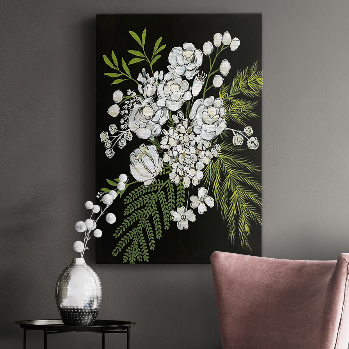 Alabaster Bouquet I Premium Gallery Wrapped Canvas - Ready to Hang