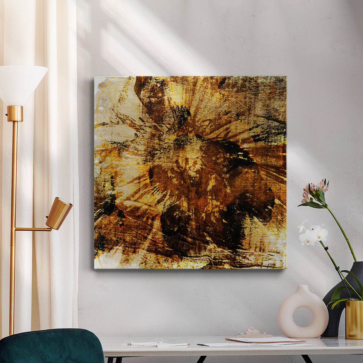 Poppy Gold II-Premium Gallery Wrapped Canvas - Ready to Hang
