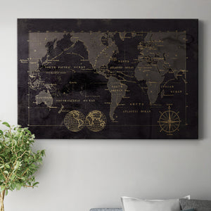 Black Gold Map Premium Gallery Wrapped Canvas - Ready to Hang