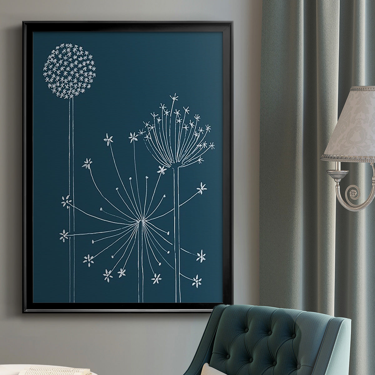 Graphic Alliums I Premium Framed Print - Ready to Hang