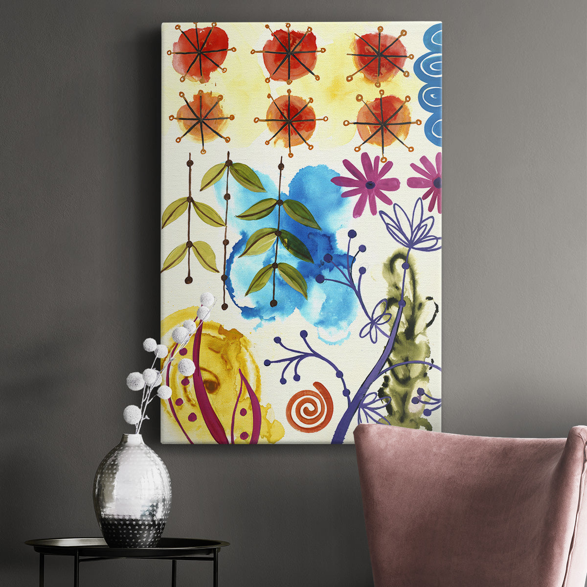 Flower Power II Premium Gallery Wrapped Canvas - Ready to Hang