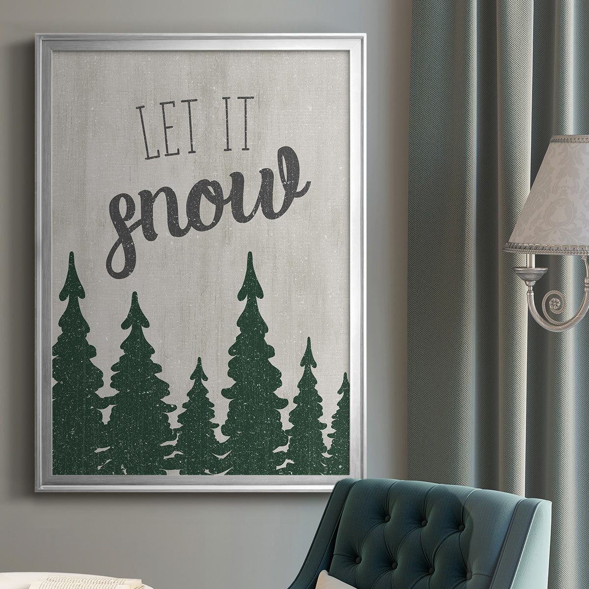 Let It Snow Forest Premium Framed Print - Ready to Hang