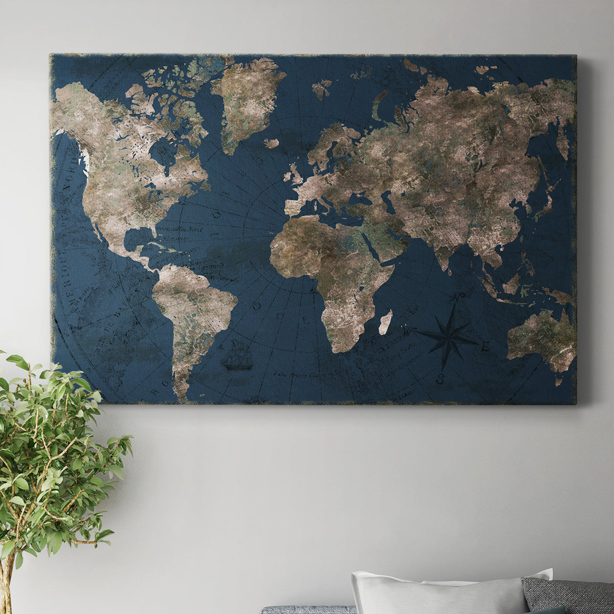 Navy Atlas Premium Gallery Wrapped Canvas - Ready to Hang