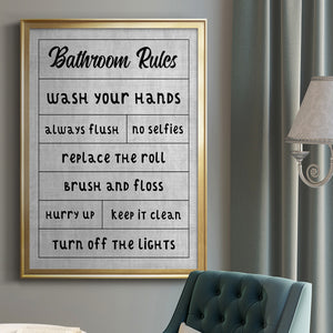 Simple Bathroom Rules Premium Framed Print - Ready to Hang