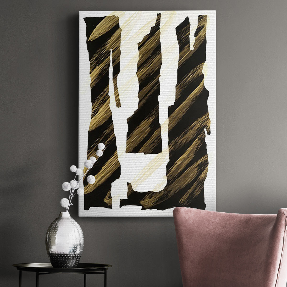 Onyx Obelisks I Premium Gallery Wrapped Canvas - Ready to Hang