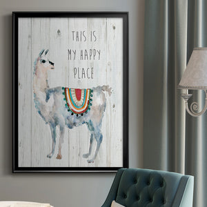 Llama Happy Place Premium Framed Print - Ready to Hang