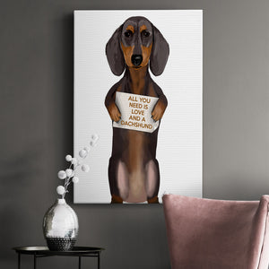 Love and Dachshund Premium Gallery Wrapped Canvas - Ready to Hang