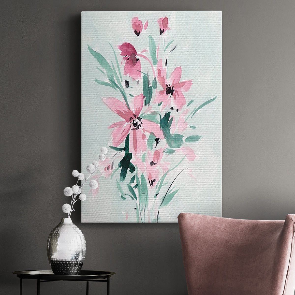 Posy Blooms II Premium Gallery Wrapped Canvas - Ready to Hang