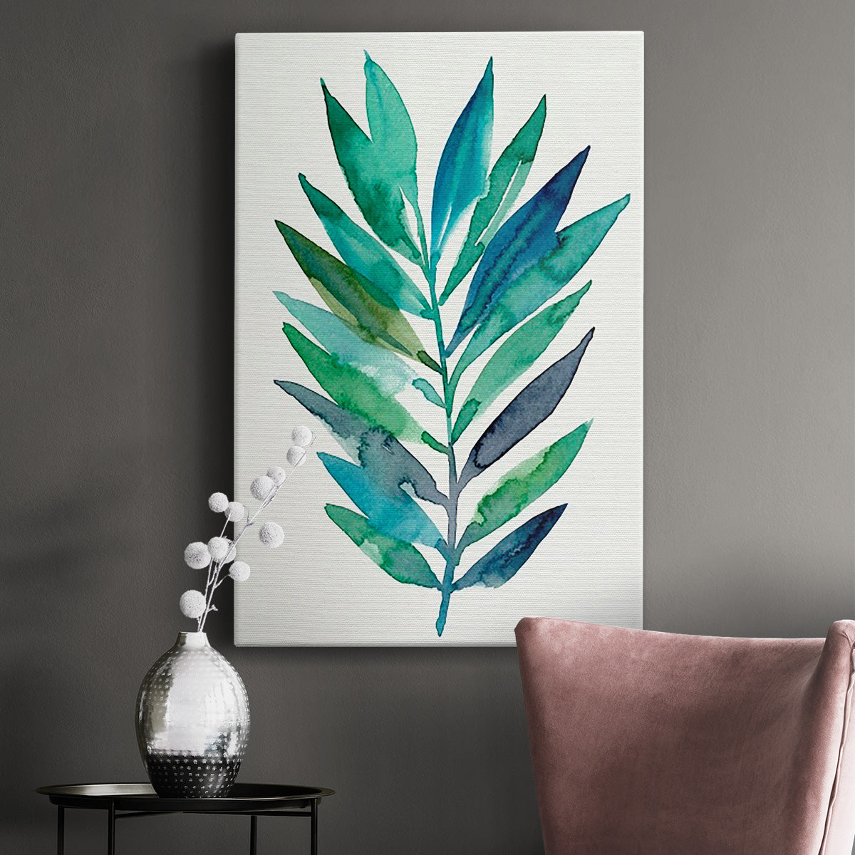 Palm Frond Flow II Premium Gallery Wrapped Canvas - Ready to Hang