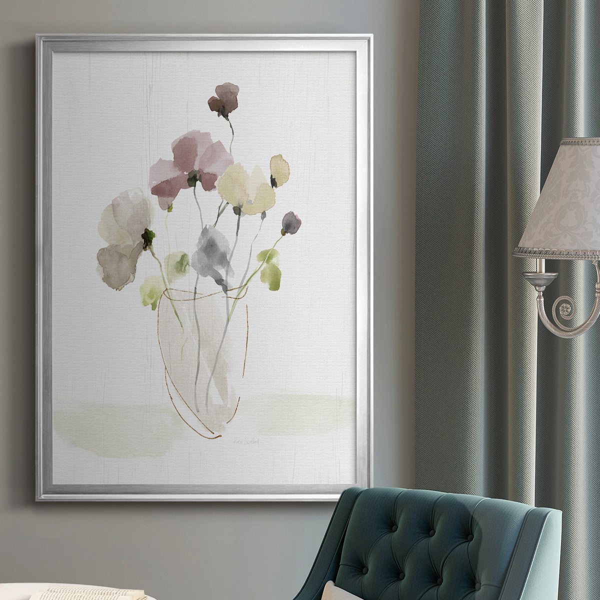 Choose Happy Bouquet I Premium Framed Print - Ready to Hang