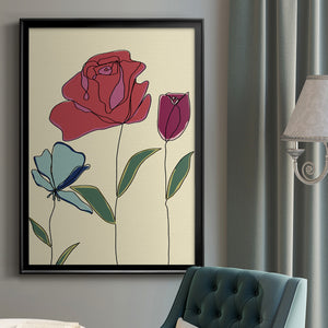 Colored Floral I Premium Framed Print - Ready to Hang