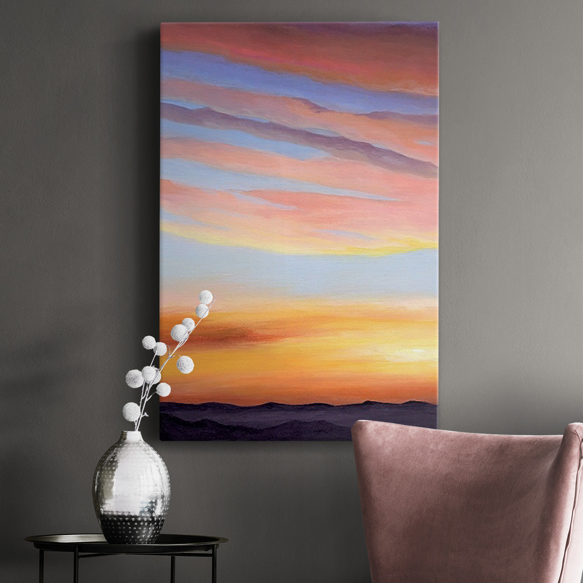 Ignited Dusk I Premium Gallery Wrapped Canvas - Ready to Hang