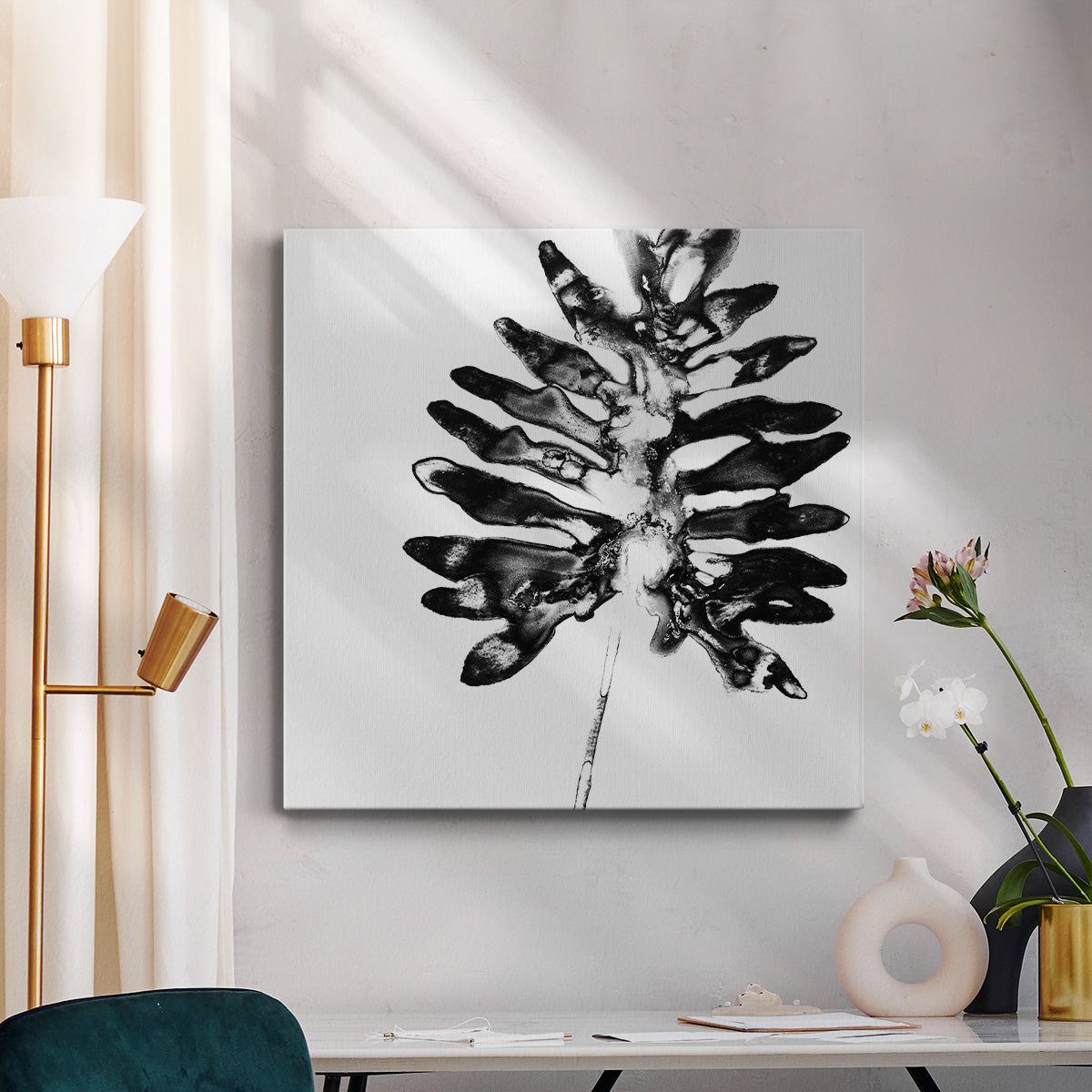 Monochrome Tropic III-Premium Gallery Wrapped Canvas - Ready to Hang