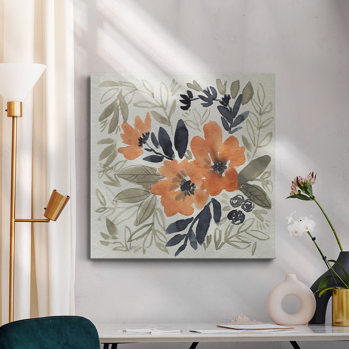 Sienna & Paynes Flowers I-Premium Gallery Wrapped Canvas - Ready to Hang
