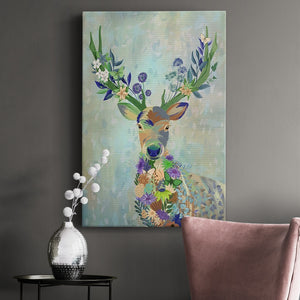 Fantastic Florals Deer, Portrait Premium Gallery Wrapped Canvas - Ready to Hang