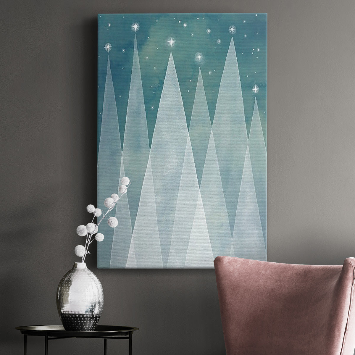 Mod Evergreens II Premium Gallery Wrapped Canvas - Ready to Hang