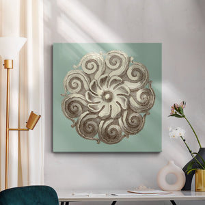 CKd Celadon&Mocha Rosette I (NC)-Premium Gallery Wrapped Canvas - Ready to Hang