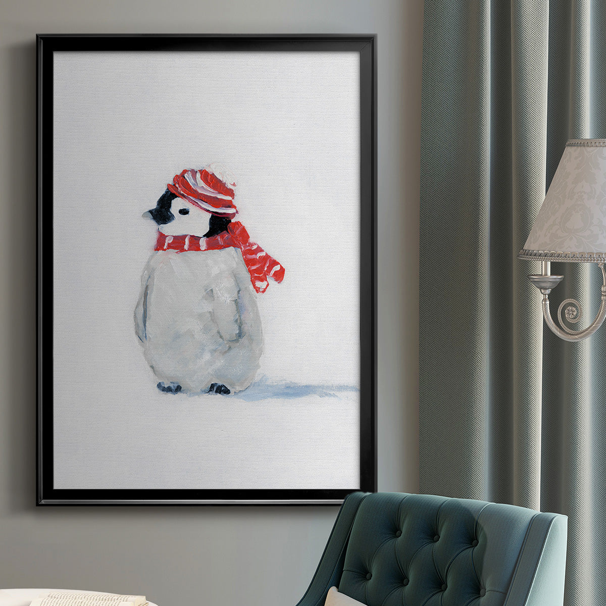 Penguin Play II Premium Framed Print - Ready to Hang