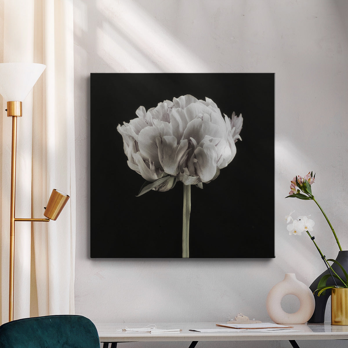 Blush Peony Portrait II -Premium Gallery Wrapped Canvas - Ready to Hang