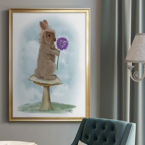 Rabbit and Agapanthus Premium Framed Print - Ready to Hang