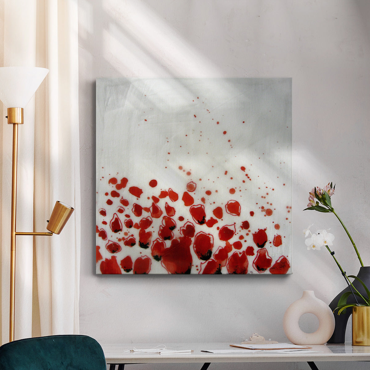 Red Drops VIII-Premium Gallery Wrapped Canvas - Ready to Hang
