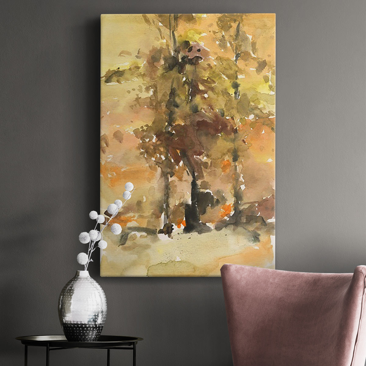 Fall Foliage Watercolor I Premium Gallery Wrapped Canvas - Ready to Hang