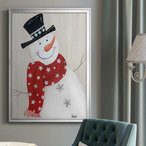 Festive Snowman I Premium Framed Print - Ready to Hang