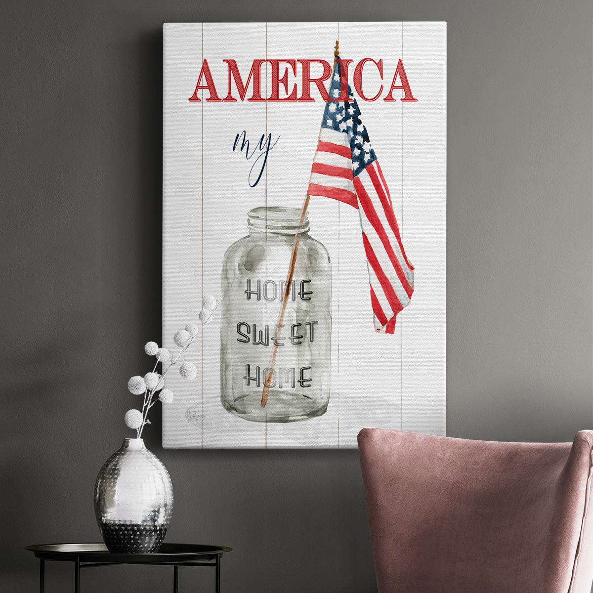 America My Home Sweet Home Premium Gallery Wrapped Canvas - Ready to Hang