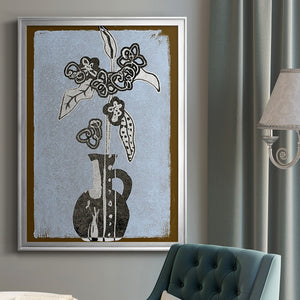Graphic Flowers in Vase I Premium Framed Print - Ready to Hang
