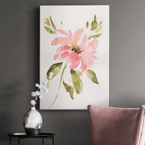One Pink Bloom I Premium Gallery Wrapped Canvas - Ready to Hang