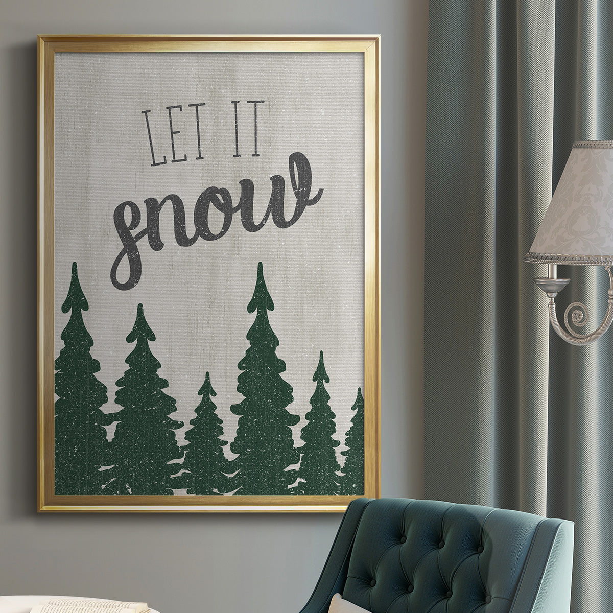 Let It Snow Forest Premium Framed Print - Ready to Hang