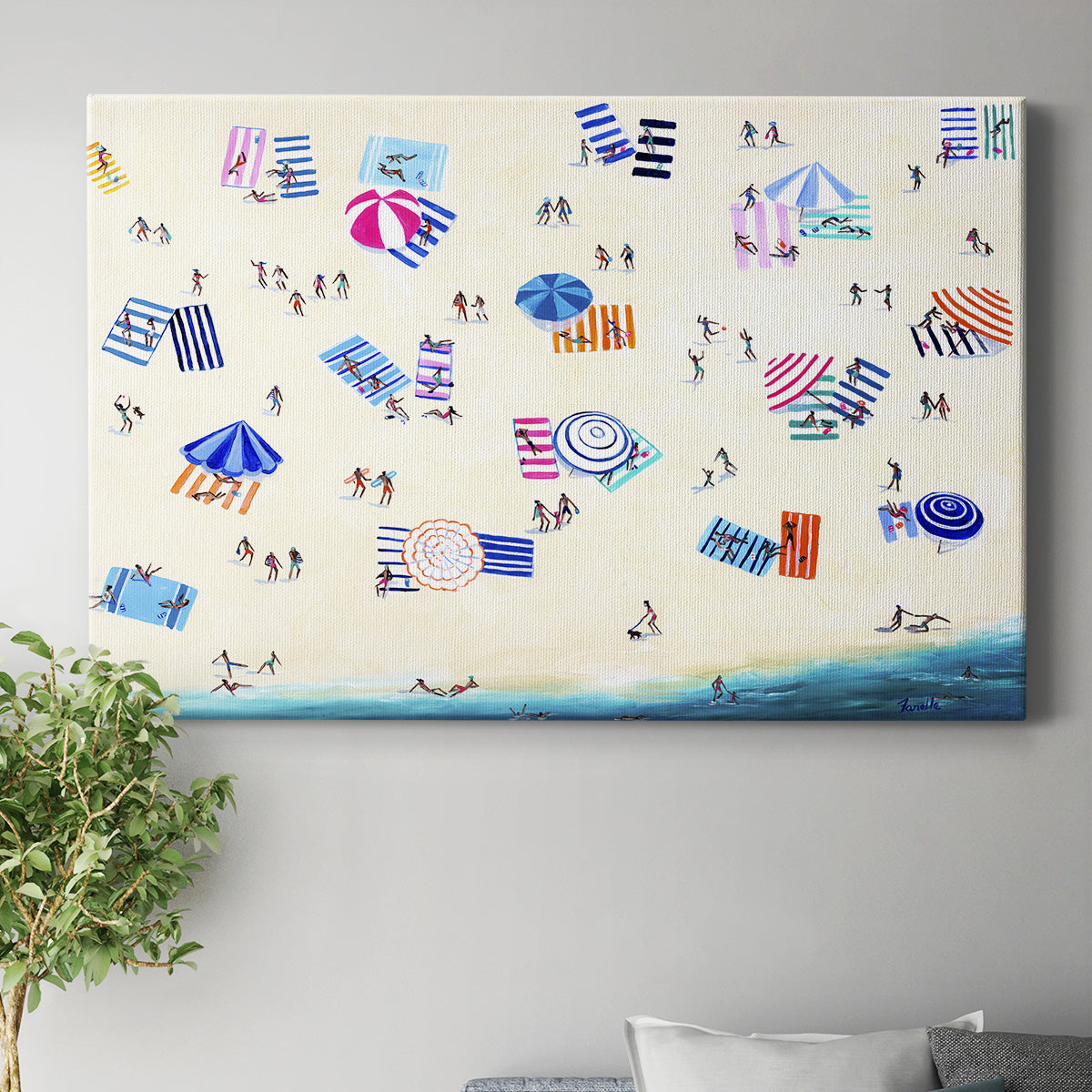 Colorful Beach Premium Gallery Wrapped Canvas - Ready to Hang