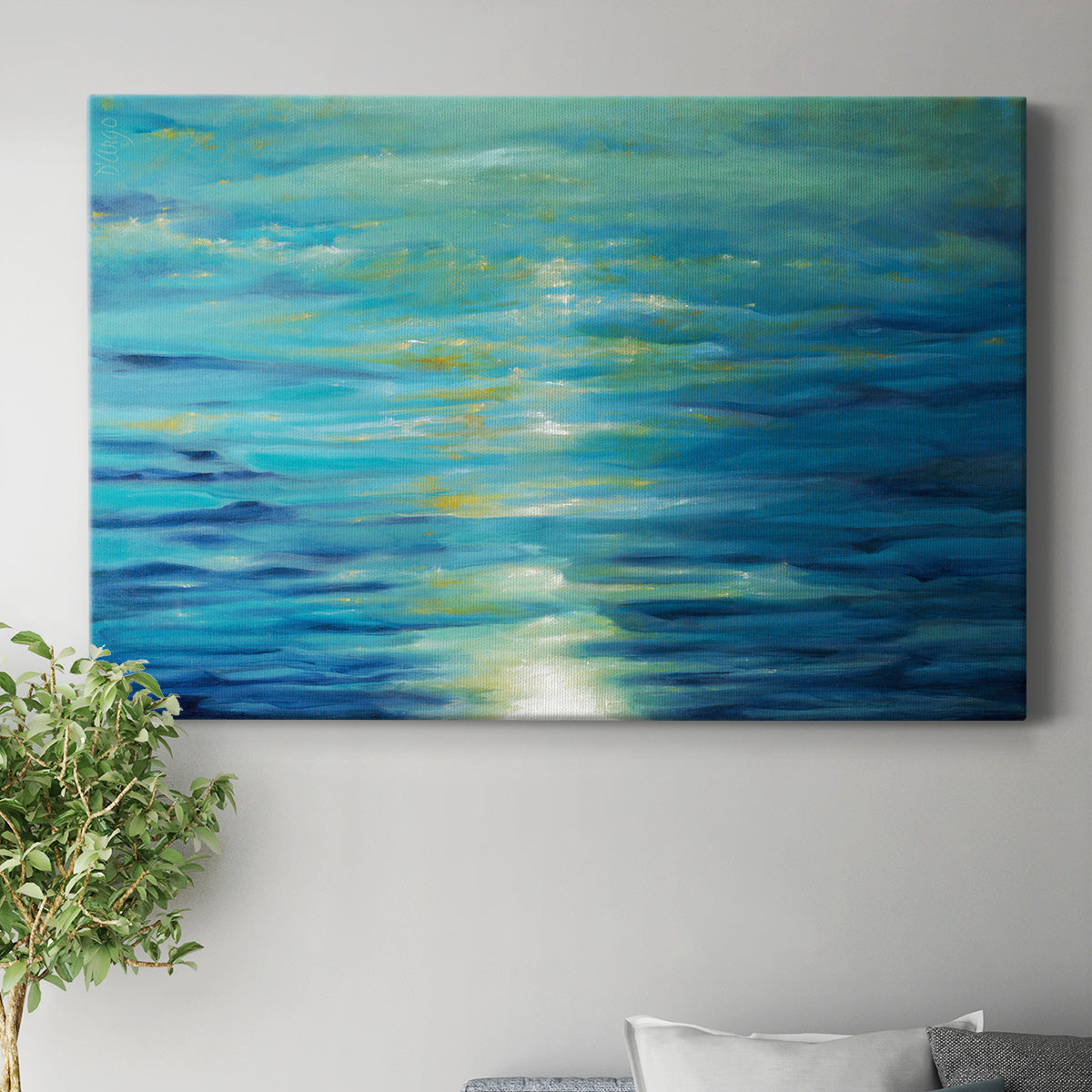 Deep Blue Premium Gallery Wrapped Canvas - Ready to Hang