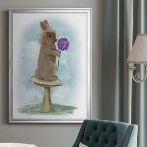 Rabbit and Agapanthus Premium Framed Print - Ready to Hang