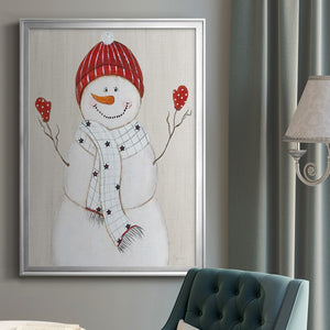 Festive Snowman III Premium Framed Print - Ready to Hang