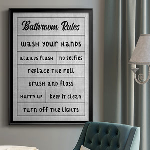 Simple Bathroom Rules Premium Framed Print - Ready to Hang