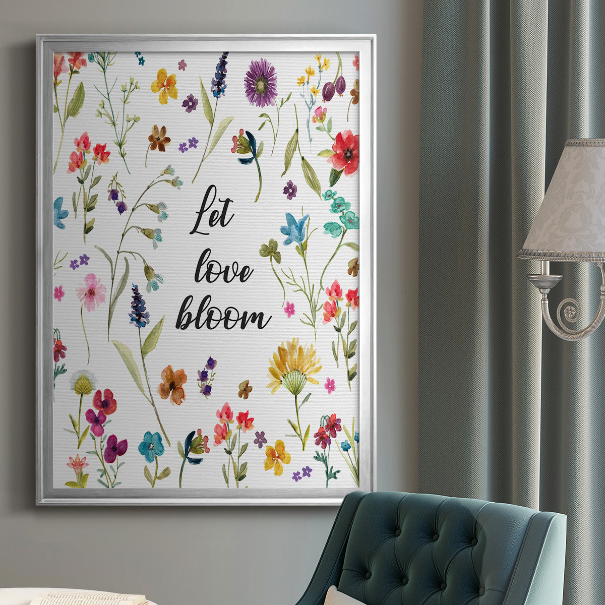 Let Love Bloom Premium Framed Print - Ready to Hang