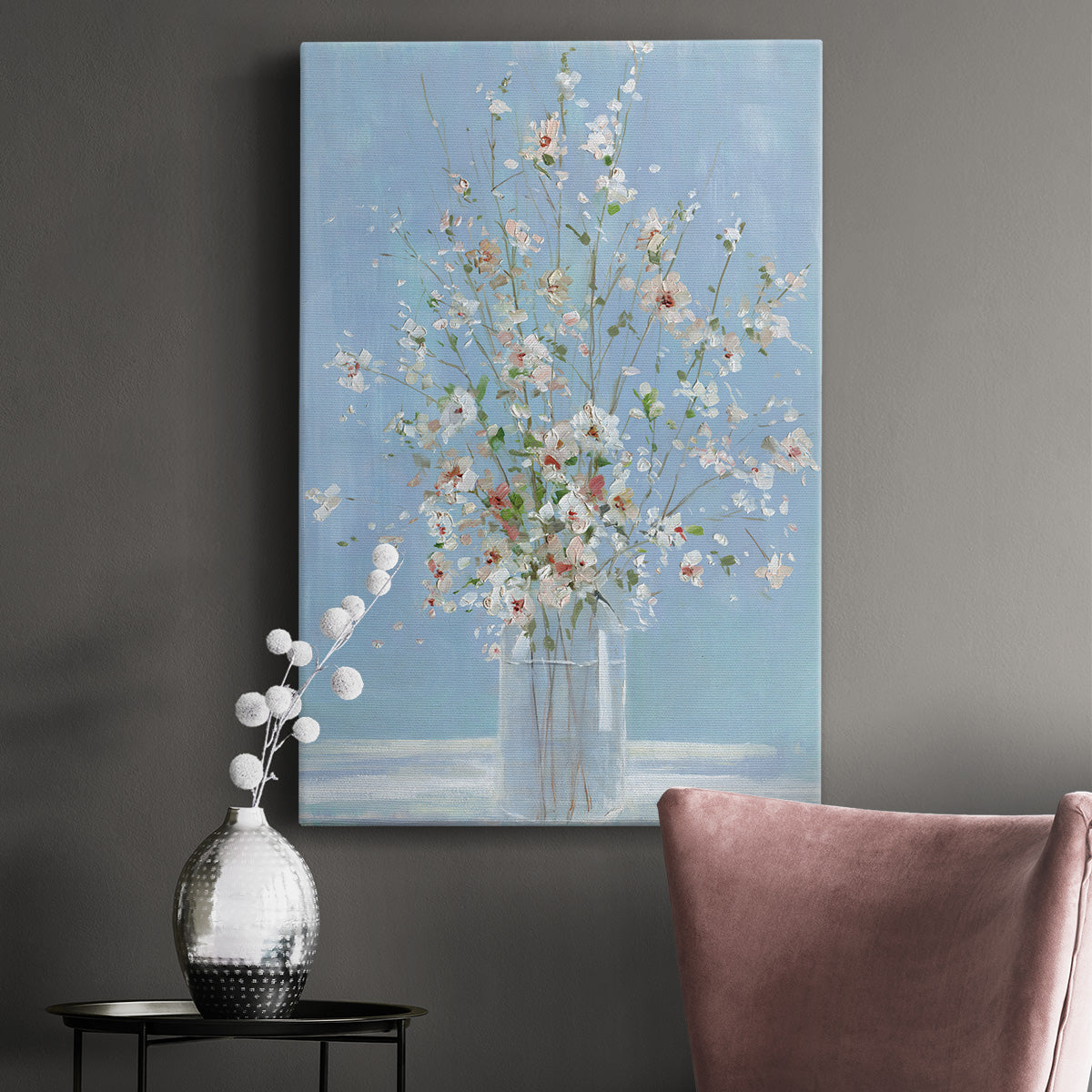 Cherry Blossom Arrangement Premium Gallery Wrapped Canvas - Ready to Hang